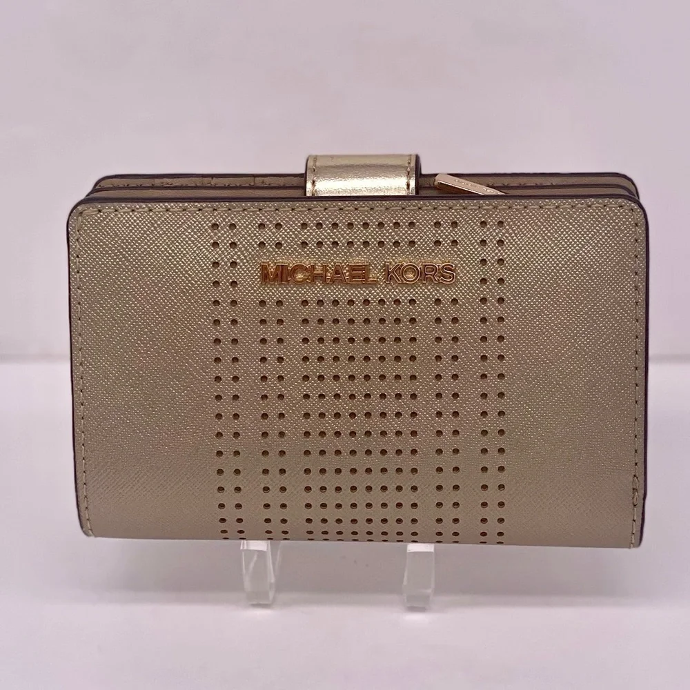 Michael Kors Gold Bifold Medium Wallet Pale Gold